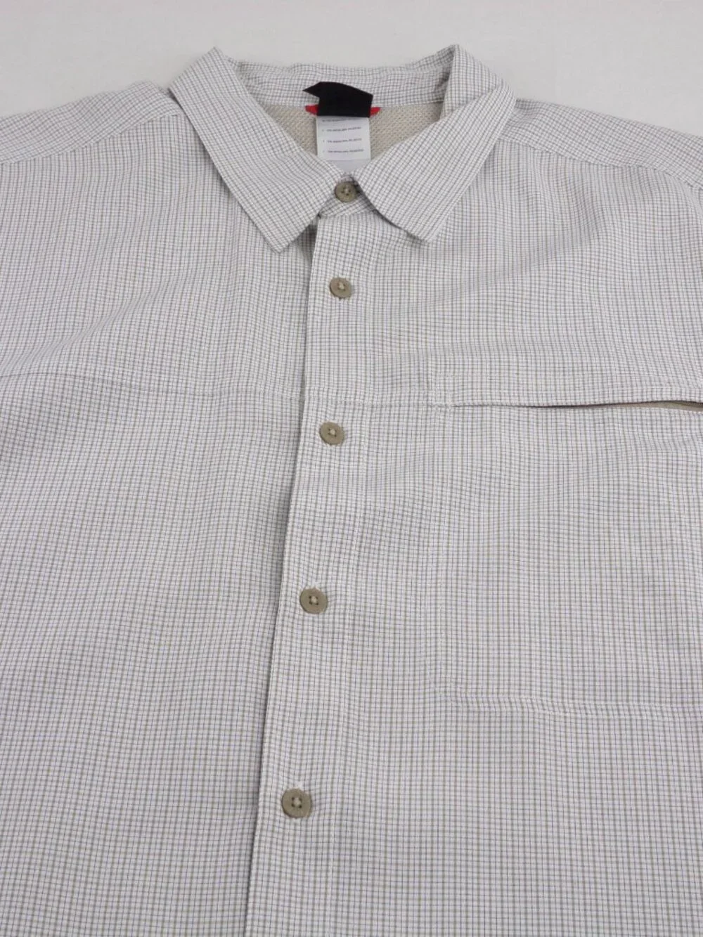 The North Face Hiking Shirt XL Gray Gingham Check Performance Summer Outdoor